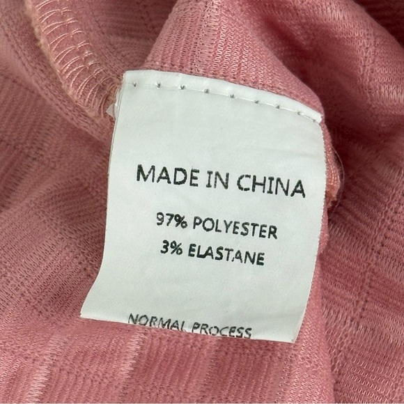 Simplee Women’s Pink Quilted Long Sleeve Crop Top Mock Neck‎ Pullover Size L - Picture 8 of 8